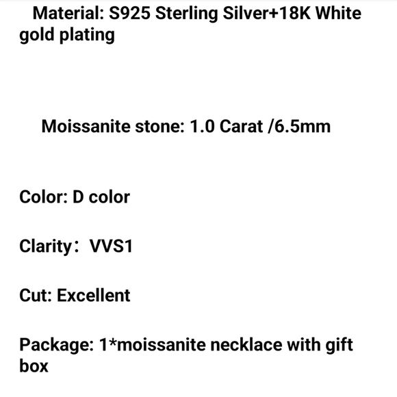 Cuban Moissanite Pendant Necklace - Picture 6 of 8